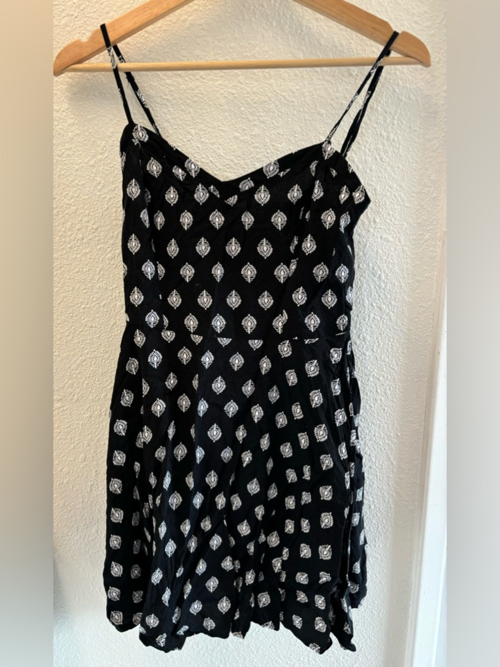 Aeropostale Black Mini Dress with White Geometric Print